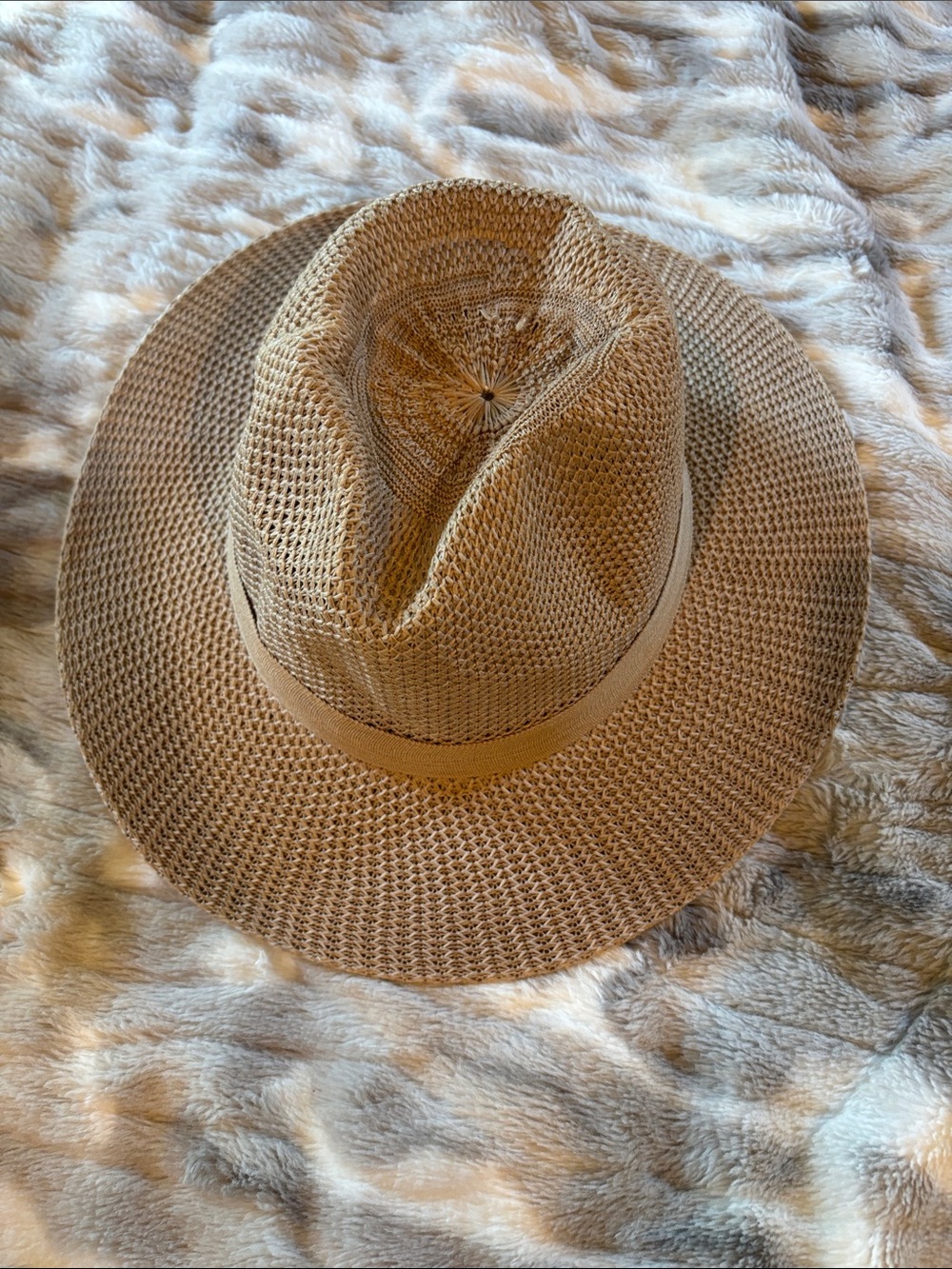 Women’s Straw Fedora Sun Hat - Tan